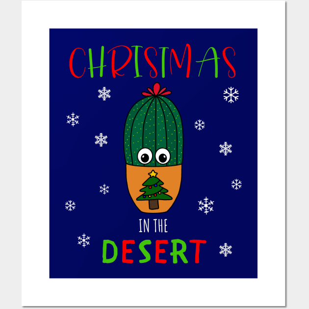 Christmas In The Desert - Cactus In Christmas Tree Pot Wall Art by DreamCactus